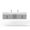Castello Usa Nile 72" Wall Mounted  Gray Vanity With White Top And  Gold Handles CB-MC-72G-GLD-2053-WH - alternate 1